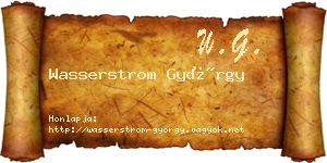 Wasserstrom György névjegykártya